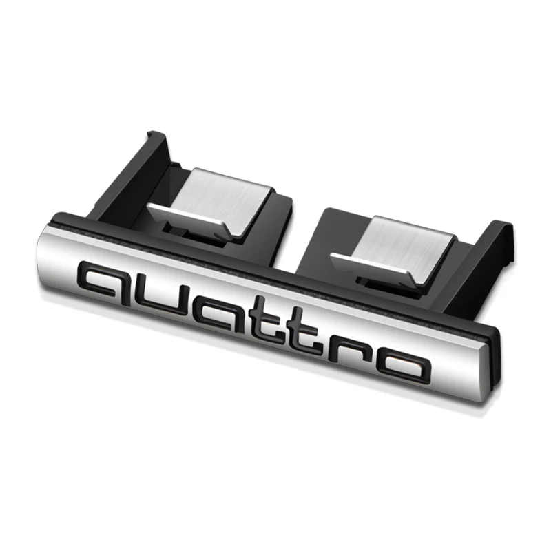 Quattro Logo Metal, Front Grill Badge, Car Emblem Sticker Decals