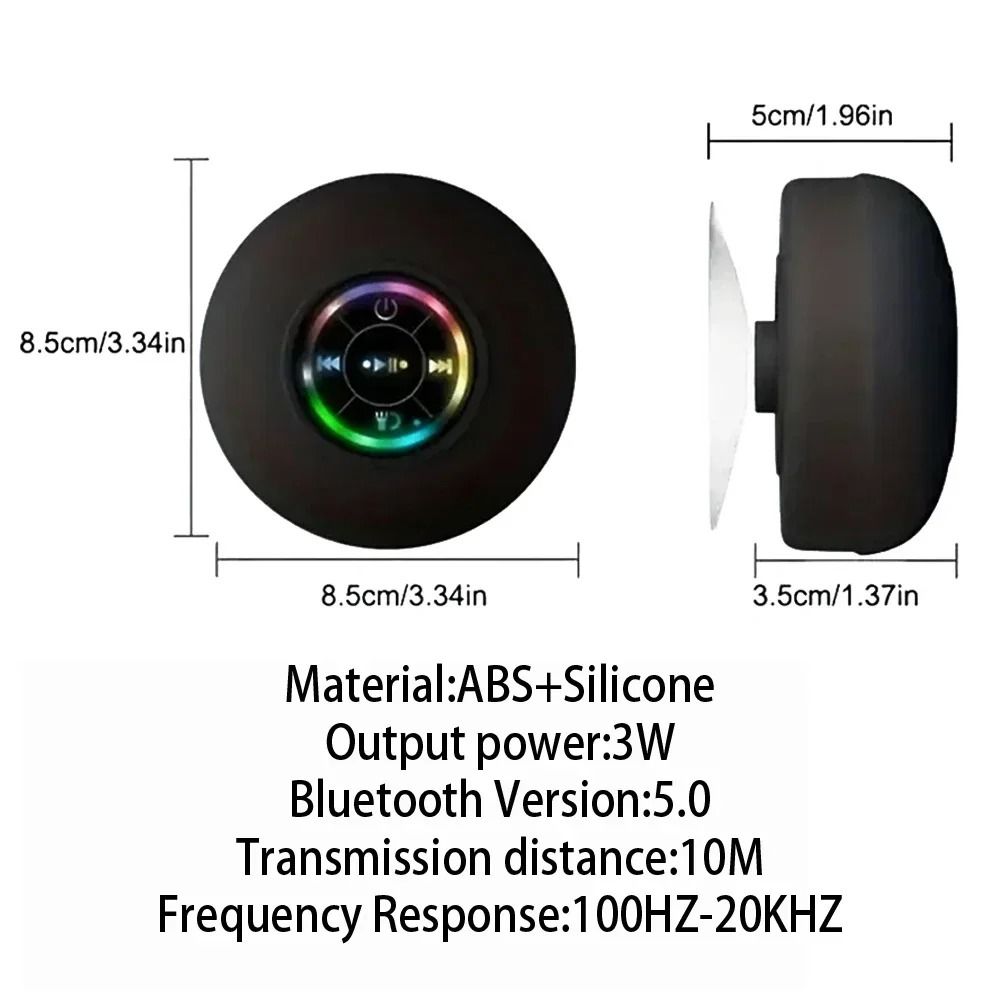 Dynamic Waterproof Wireless Bluetooth Speaker with Heavy-Duty Suction
