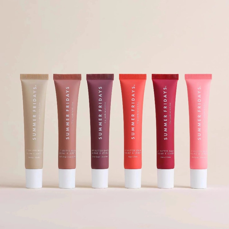 Moisturizing Summer Fridays Lip Balm, Vanilla Pink Sugar, Coffee Cake Lip Gloss