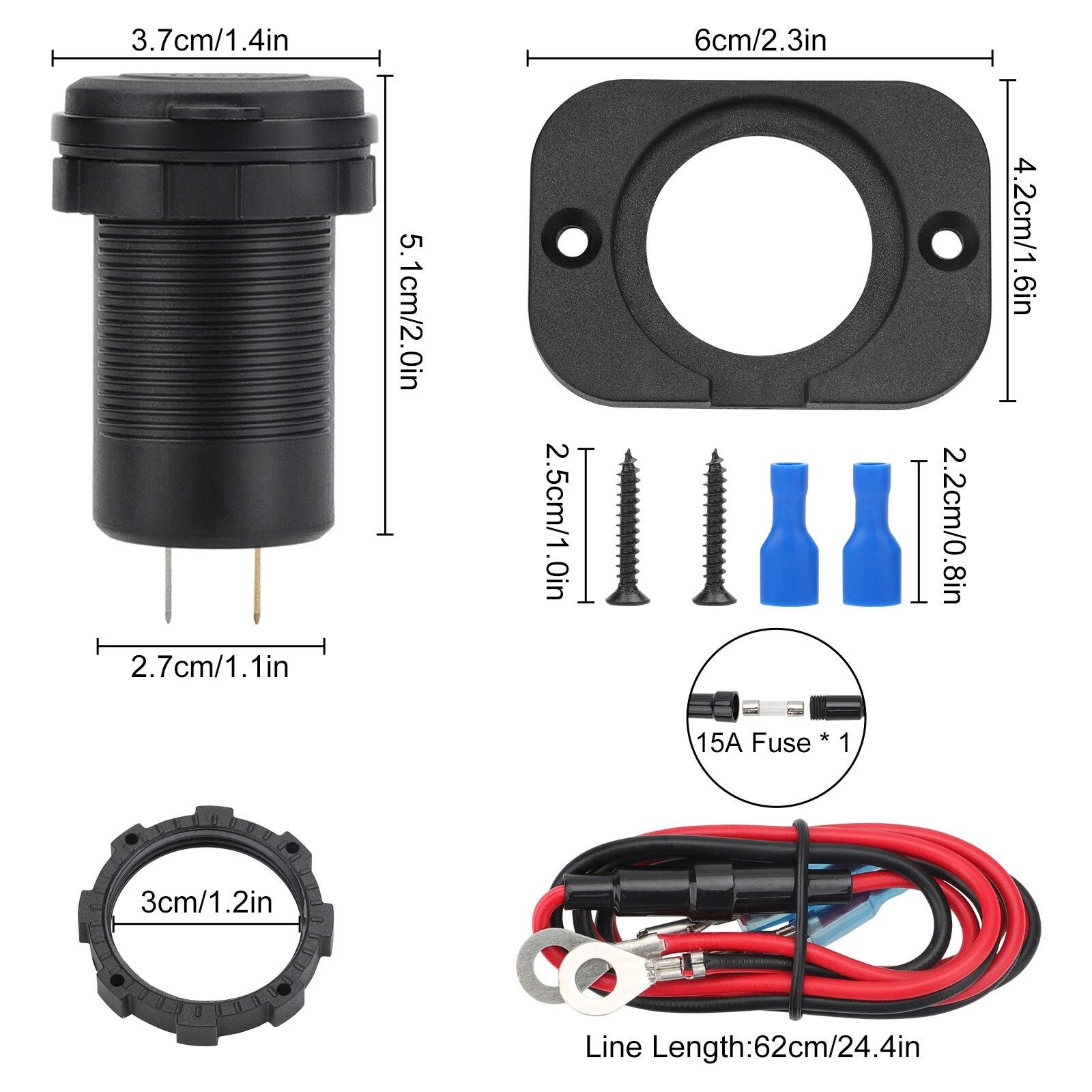 Dual USB Car Charger Socket - Fast Charging