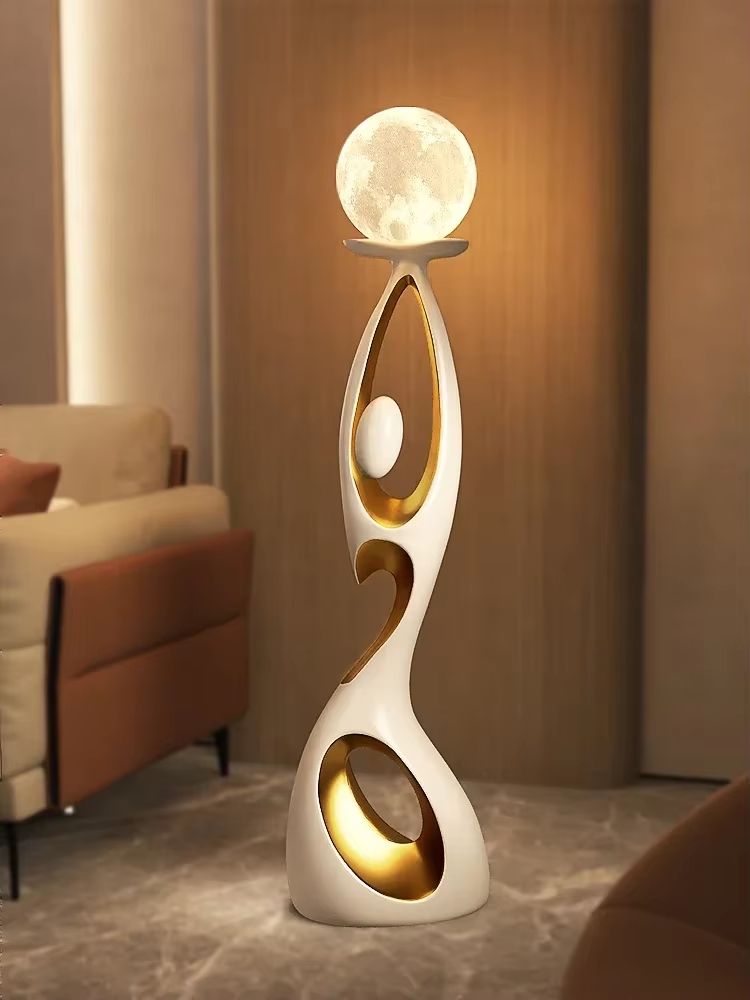 Modern Abstract Dancing Figures Sculpture – Light Luxury Nordic Home Decor Ornament