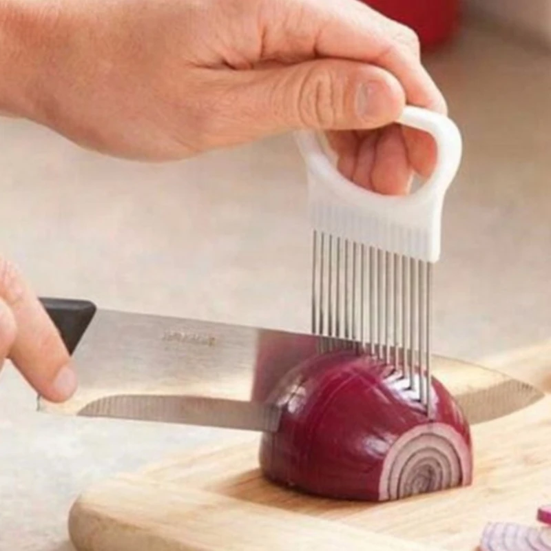 Onion Slicer & Vegetable Cutter with Safe Tomato Holder