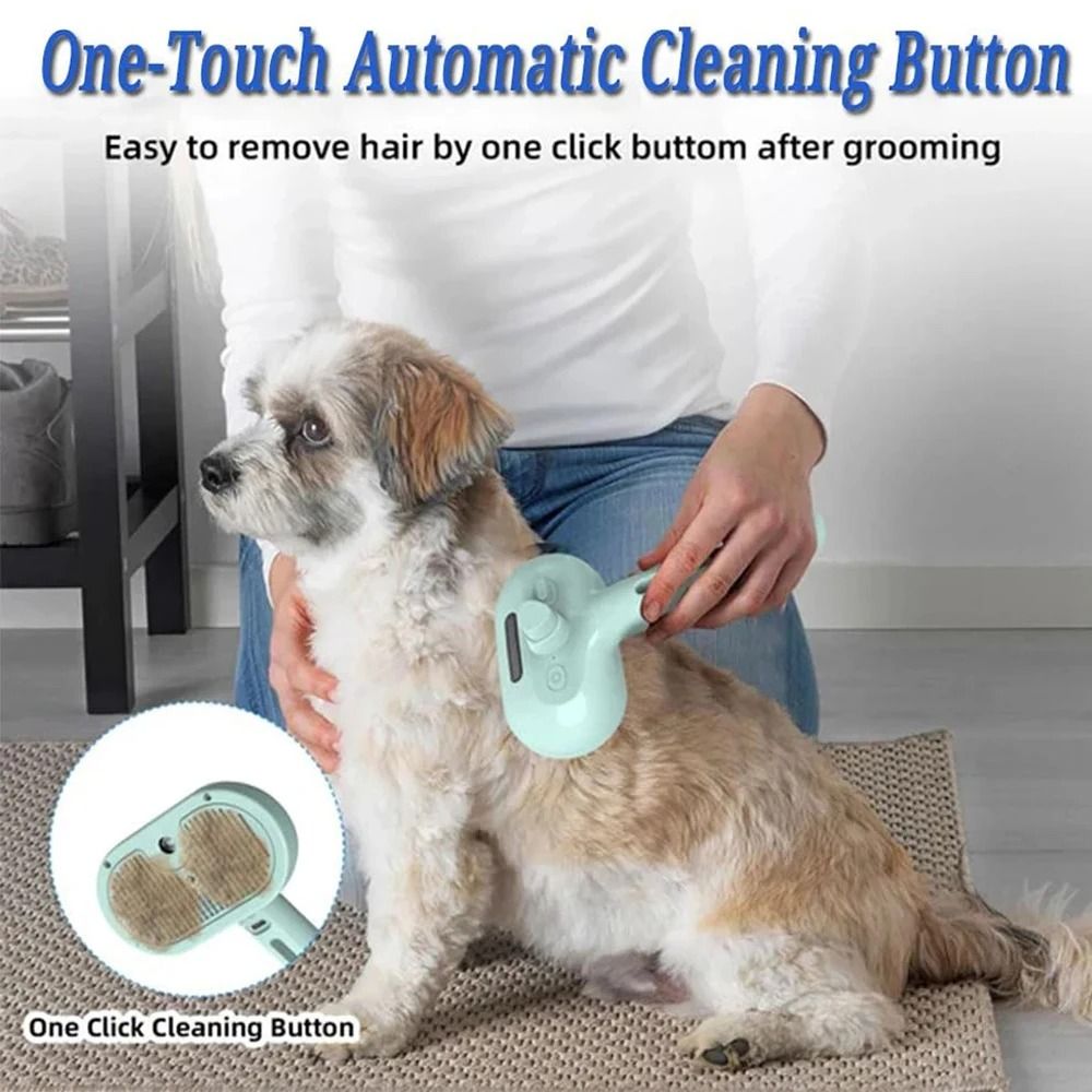 Pet Steam Grooming Brush Spray Dog Deshedding And Detangling Brush