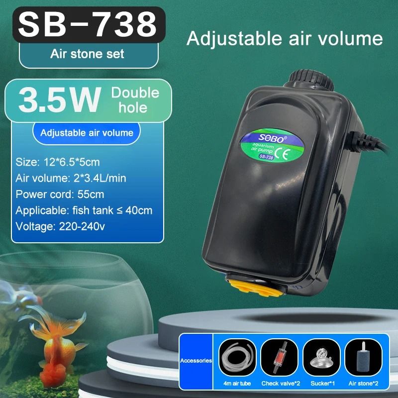 Silent Aquarium Oxygen Air Pump with Adjustable Air Volume