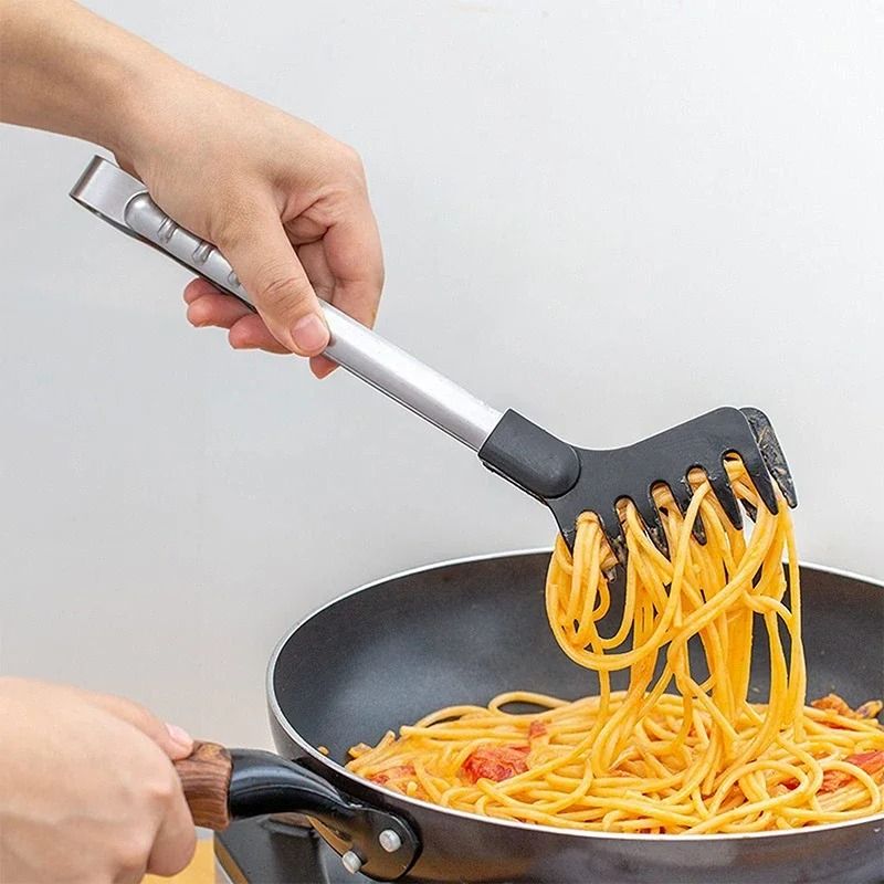 Stainless Steel Noodle Tongs with Heat Resistant Handle