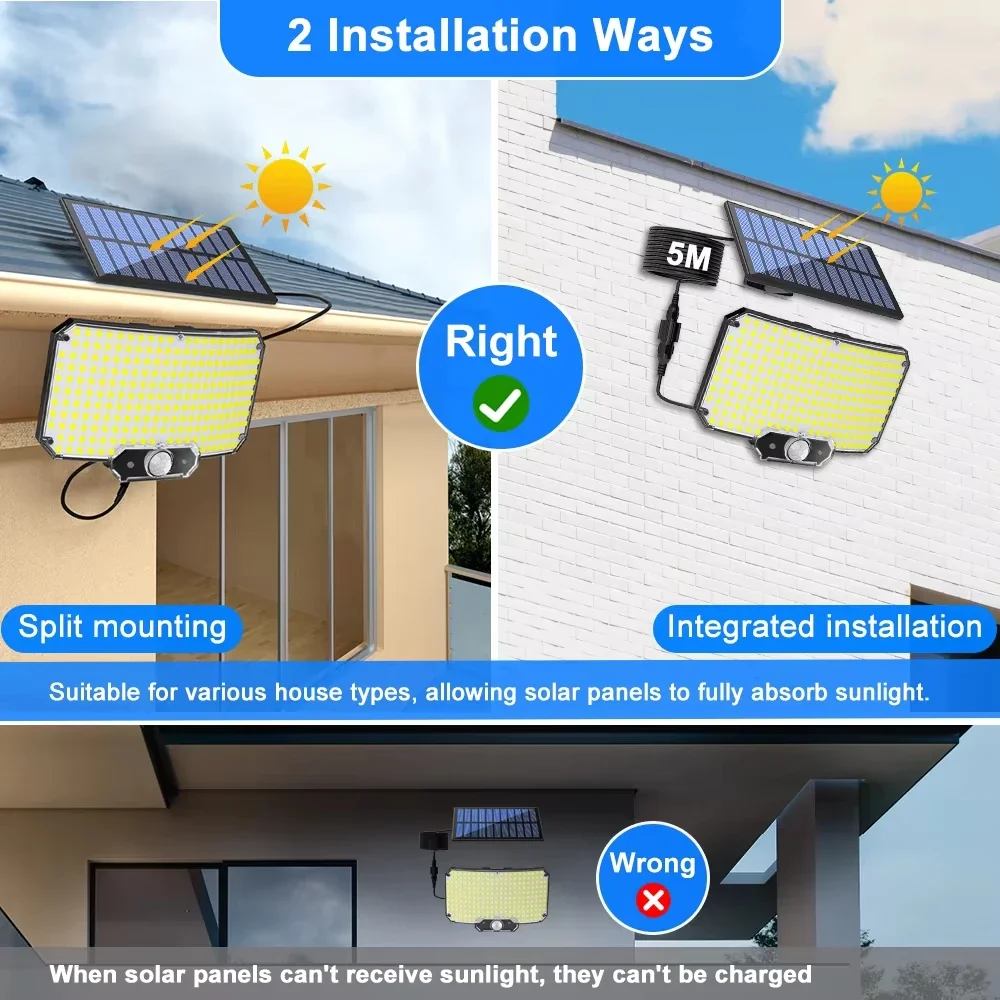 Solar Motion Sensor LED Security Light LED Waterproof Outdoor Flood Light