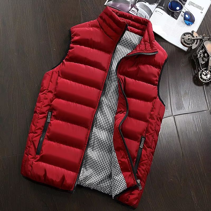 Men's Windproof Puffer Vest Warm Thickened Sleeveless Winter Jacket