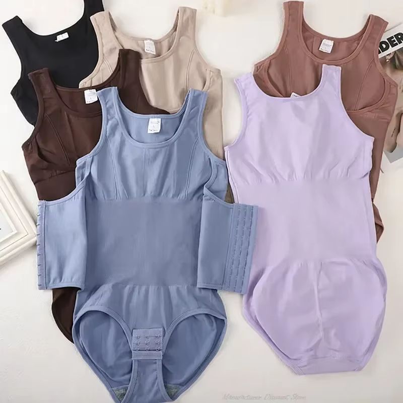 2025 Tummy Control Bodysuit with Zipper Belt – Women's Slimming Fajas Body Shaper Waist Trainer