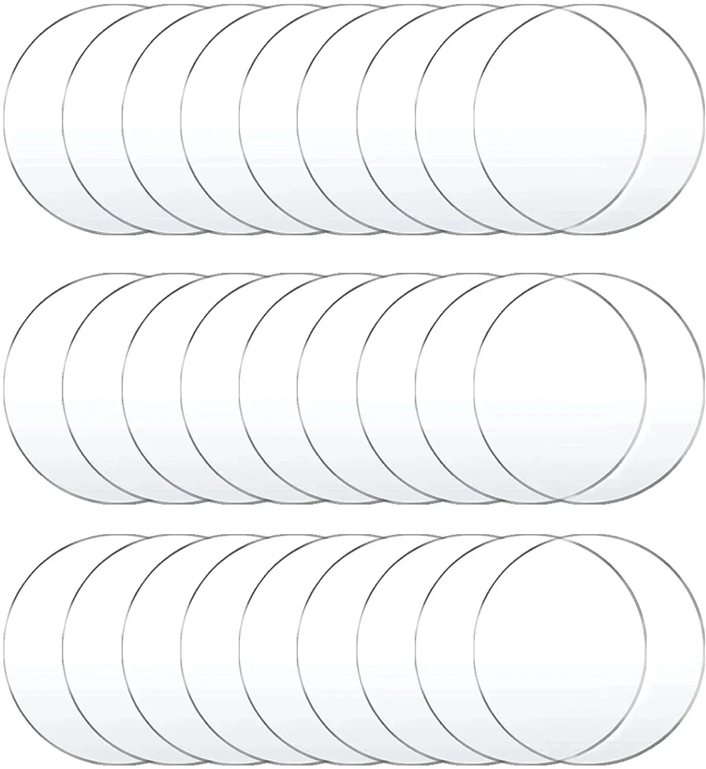 Clear Acrylic Ornament Blanks Round Disc Set for DIY Craft and Custom Decor
