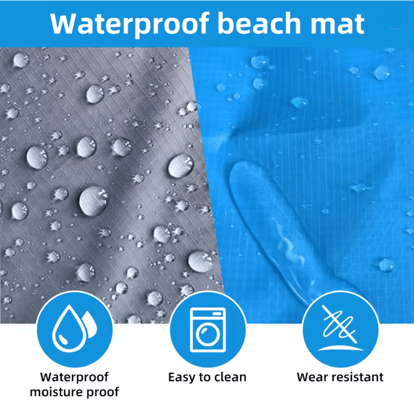 Waterproof Pocket Beach Blanket Portable Sand Free Picnic Mat