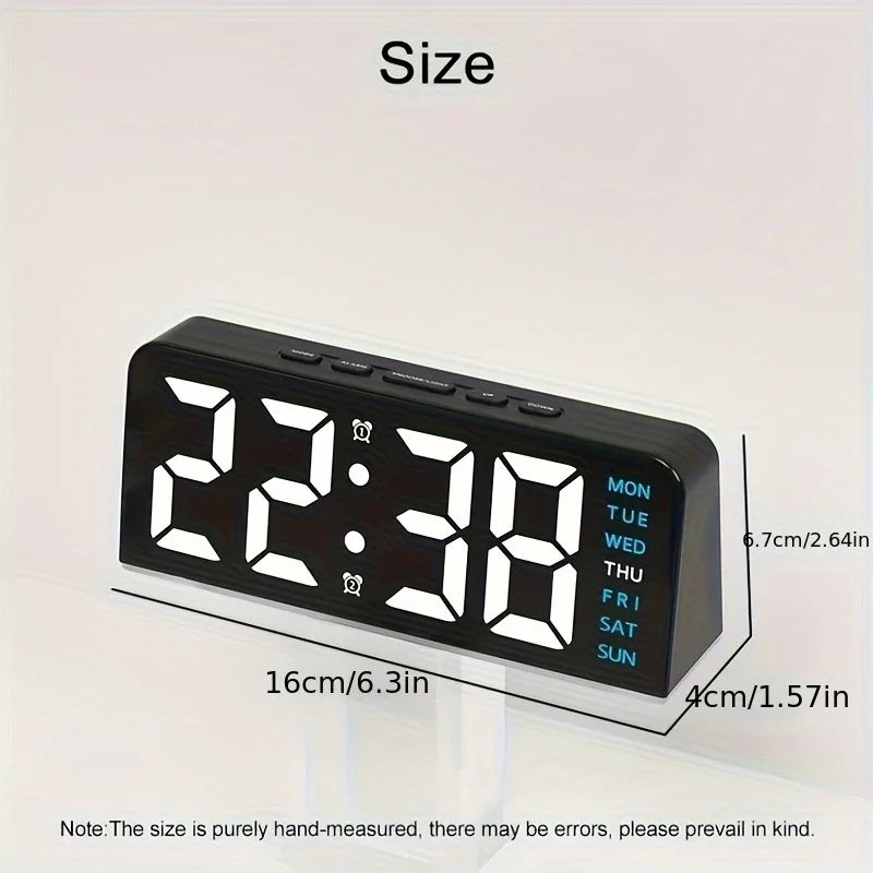 SmartGlow Digital LED Alarm Clock with Temperature & Night Light