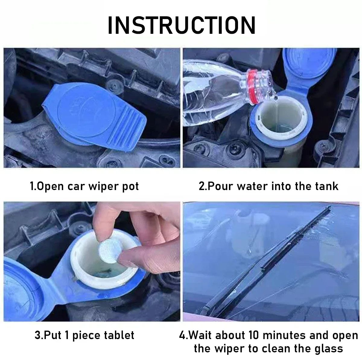 Effervescent Film Wiper Concentrate – Four Seasons Universal Anti-Freeze Windshield Cleaner (Zero Shellac)