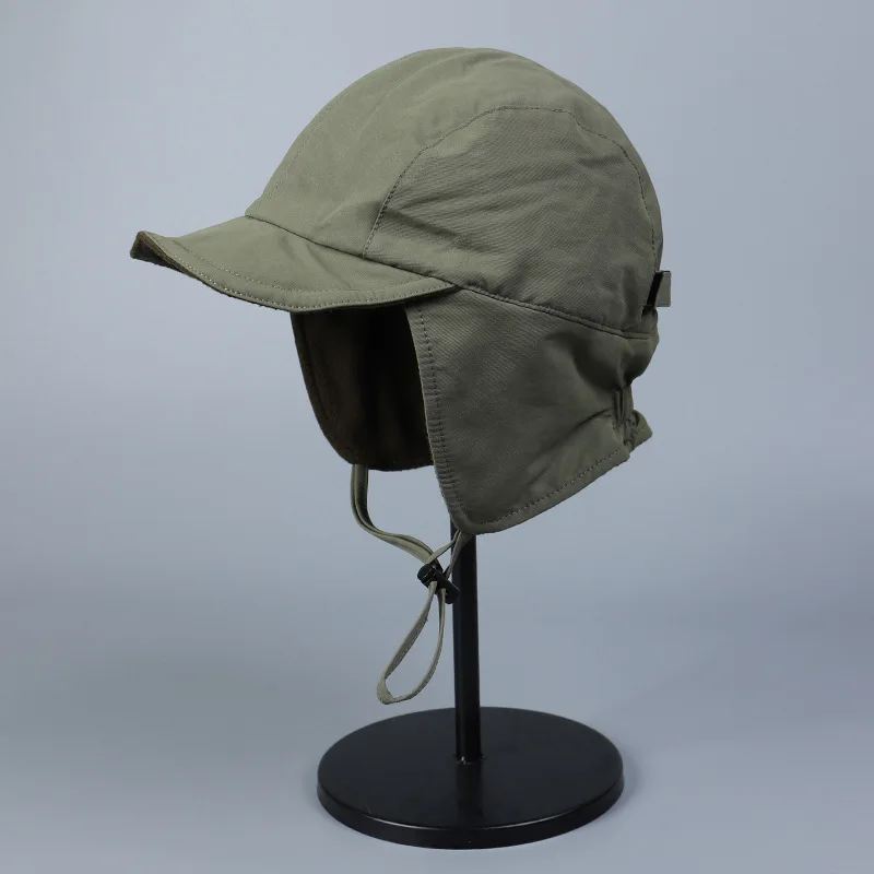 Retro Solid Color Velvet Pilot Hat for Men and Women, Winter Outdoor Warm Ear Protection, Windproof Skiing Bomber Hats
