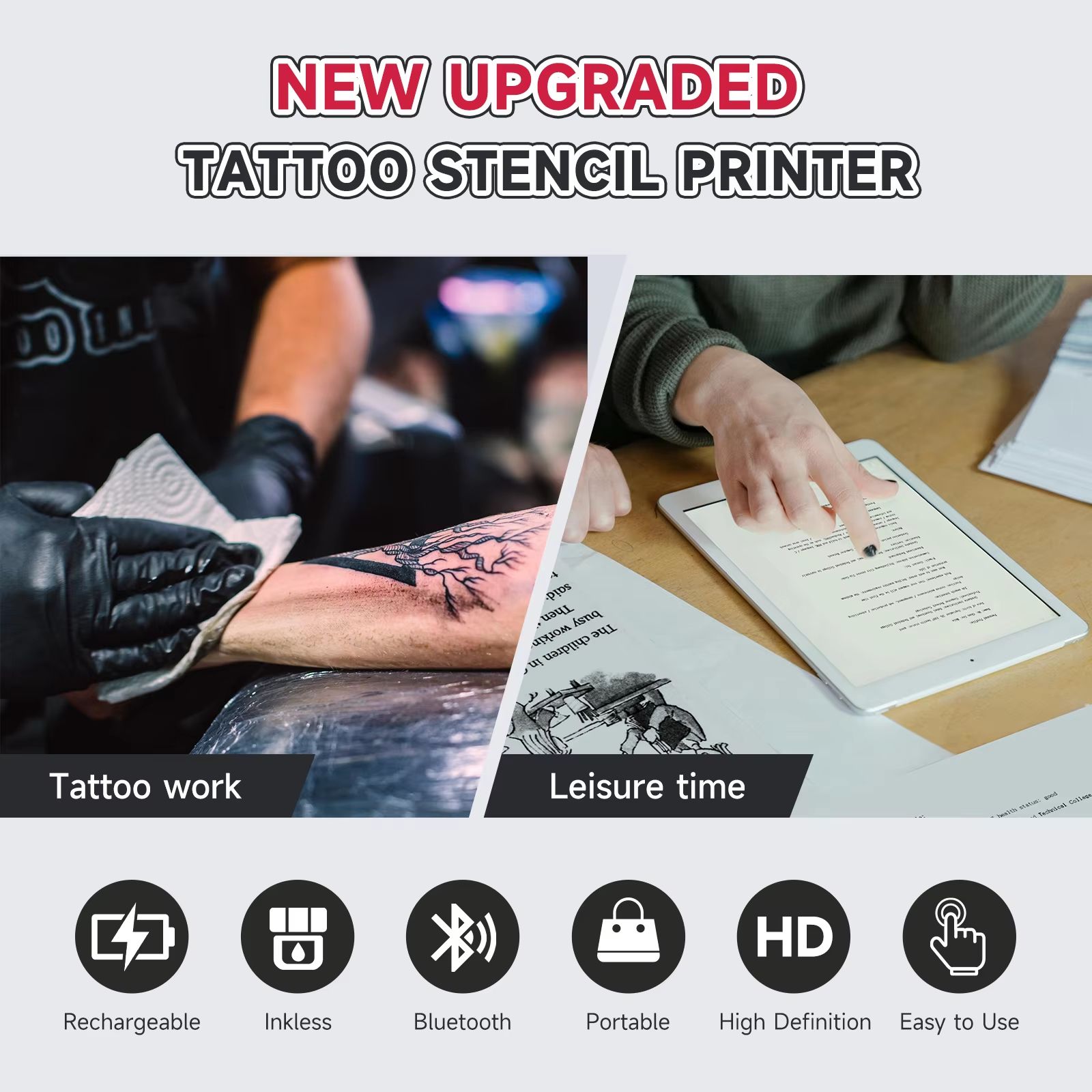 2025 Portable Tattoo Thermal Printer – Wireless Bluetooth A4 Stencil and Document Printer