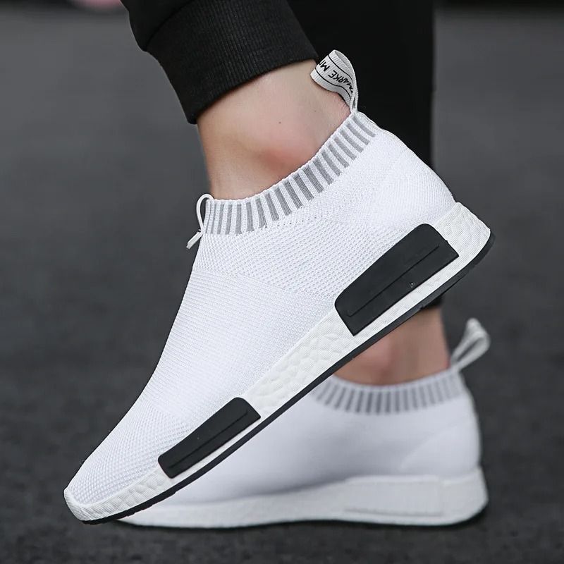 Men Casual Canvas Tooling Walking Sneakers Plus Size White