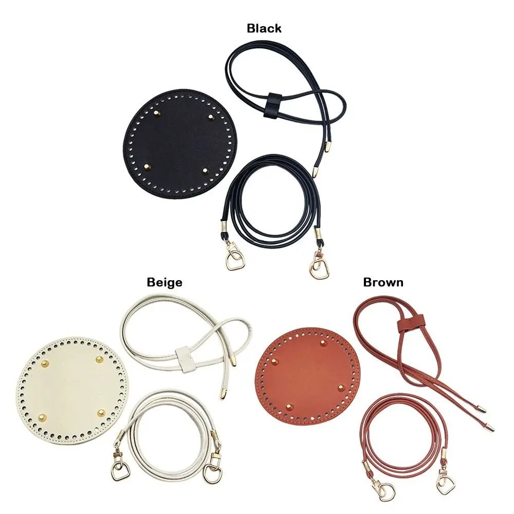 DIY Round PU Leather Crochet Bag Set