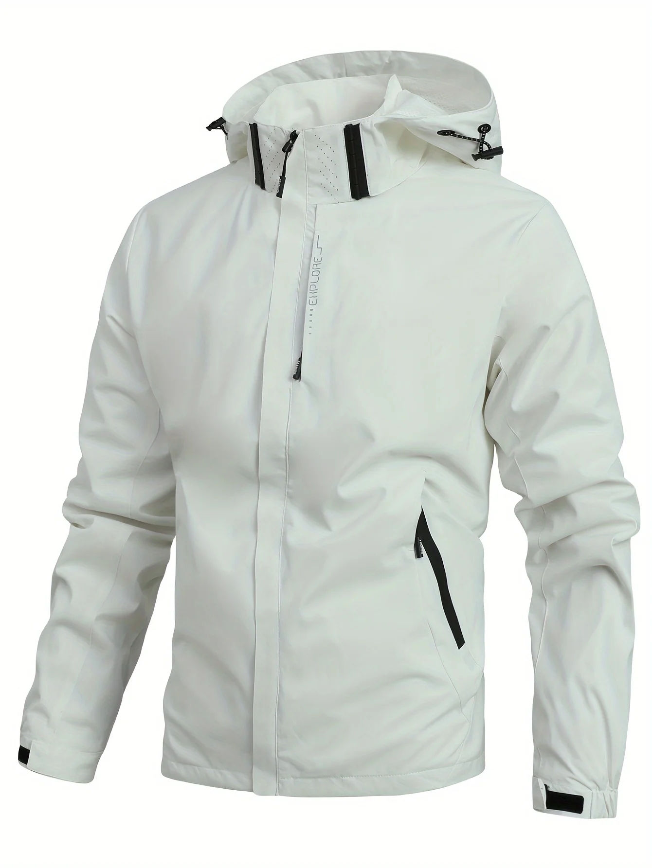 Mens Waterproof Windproof Hiking Rain Jacket with Hood