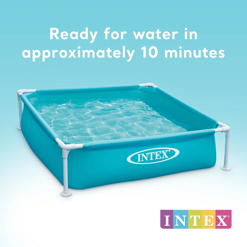 Intex Mini Frame Kiddie Beginner Swimming Pool, Perfect for Ages 3+ Outdoor Play, Easy Setup, Blue