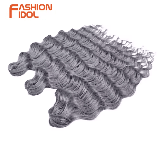 Anna Hair 24 Inch Loose Deep Wave Synthetic Crochet Braiding Hair Ombre Blonde Water Wave