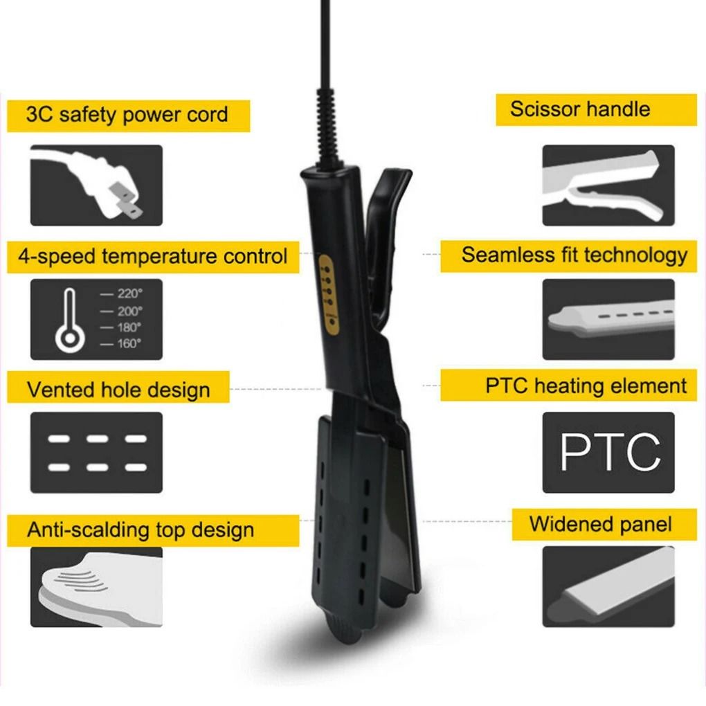 Hair Straightener with 4 Temperature Settings and Ceramic Tourmaline Ionic Plates