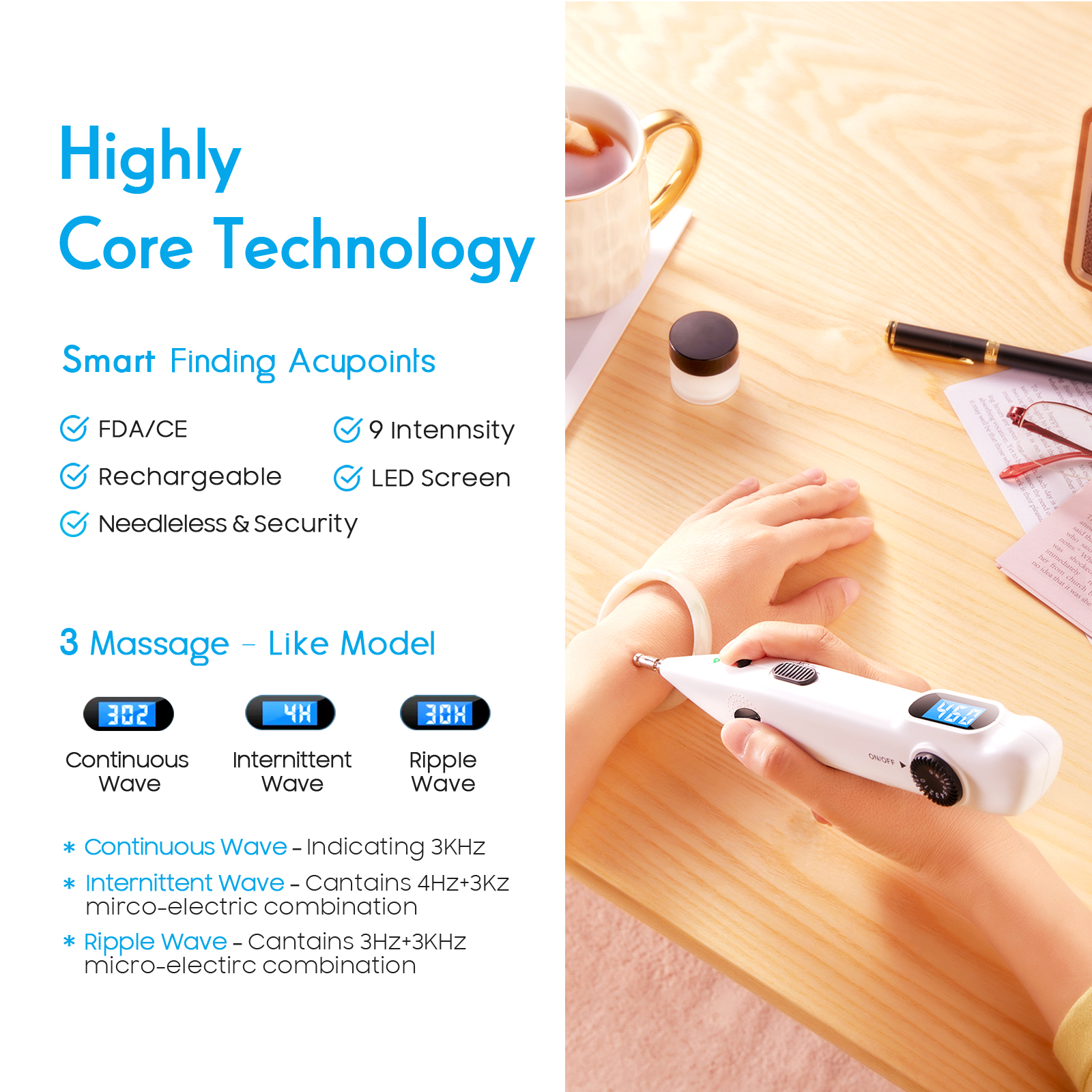 Acupressure Pen, Electronic Acupuncture Pen, Massage Pen Pain Relief, Meridian Energy Therapy
