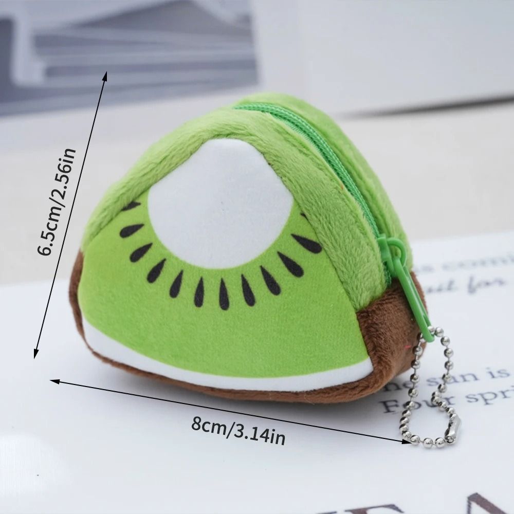 Cartoon Fruit Plush Coin Purse Keychain Bag