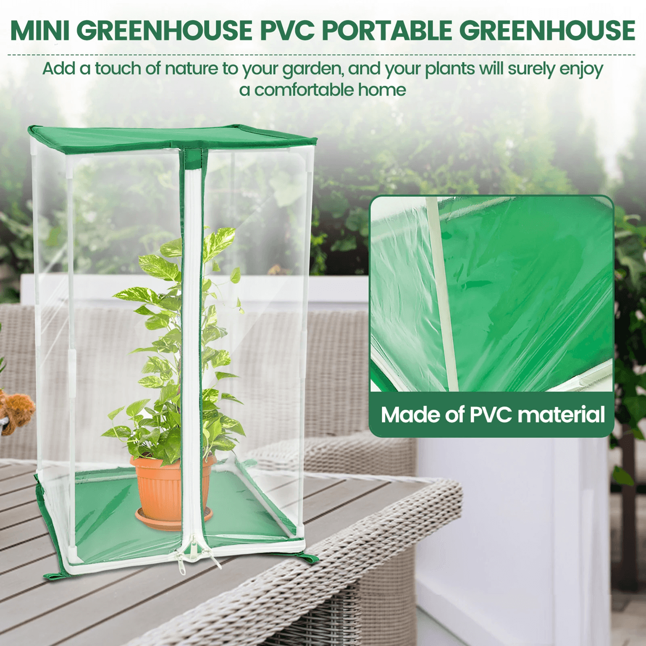 Portable Mini Greenhouse PVC Plant Cover with Stakes for Outdoor Gardening
