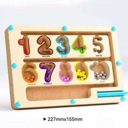 Montessori Magnetic Color Sorting Maze – Wooden Educational Sensory Toy for Kids