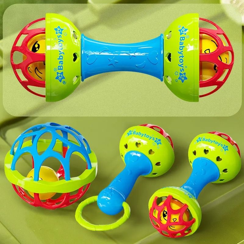 Drum, Bell, and Ball Rattle Toy Set