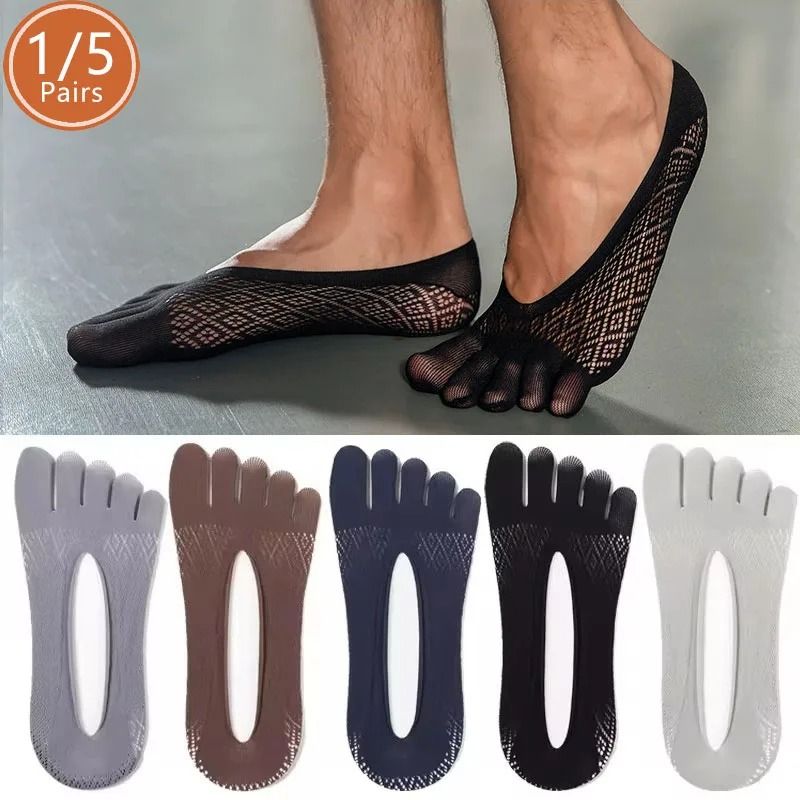 Summer Invisible No Show Five Finger Socks For Men