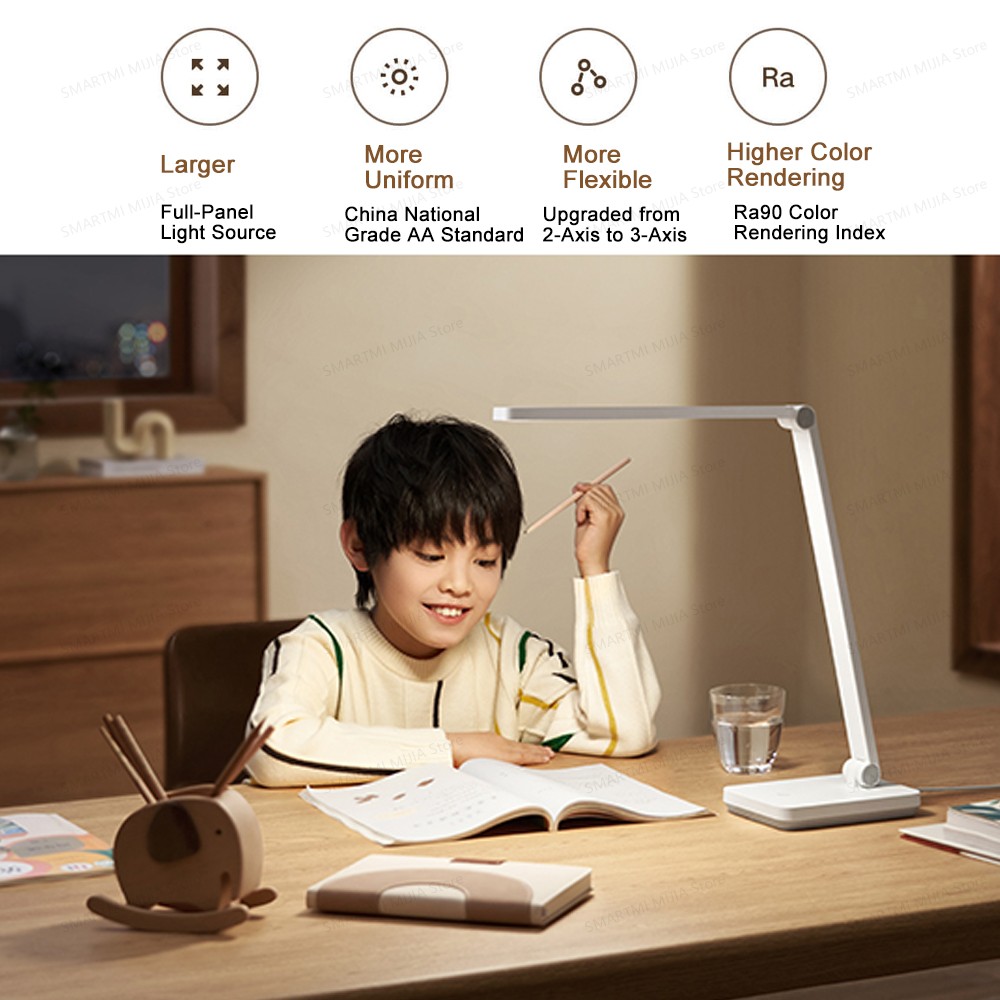 Foldable 3-Axis Arm Desk Lamp, Flicker Free, 3 Brightness Levels, Blue Light Safe, Wide Area Lighting