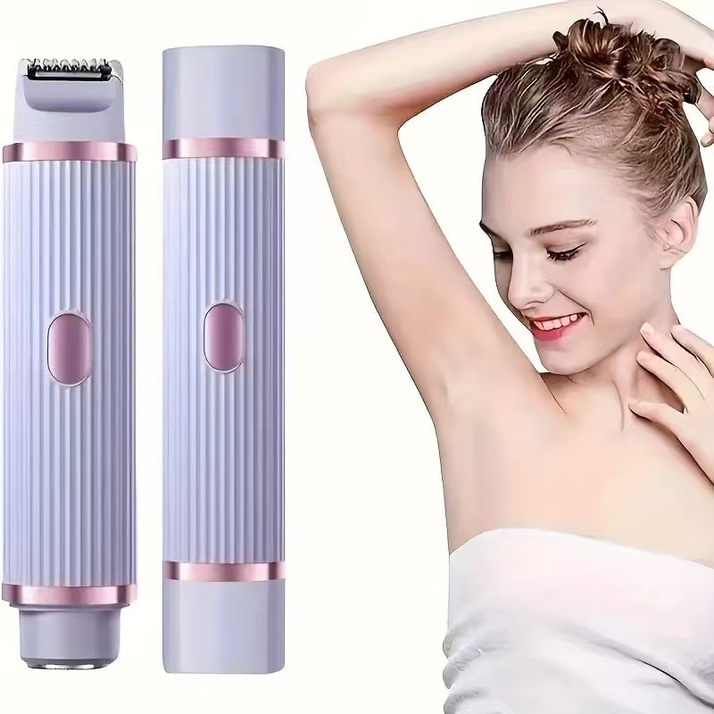 Portable wet and dry body hair remover, two in one women's electric shaver for smooth, precise results on face, legs