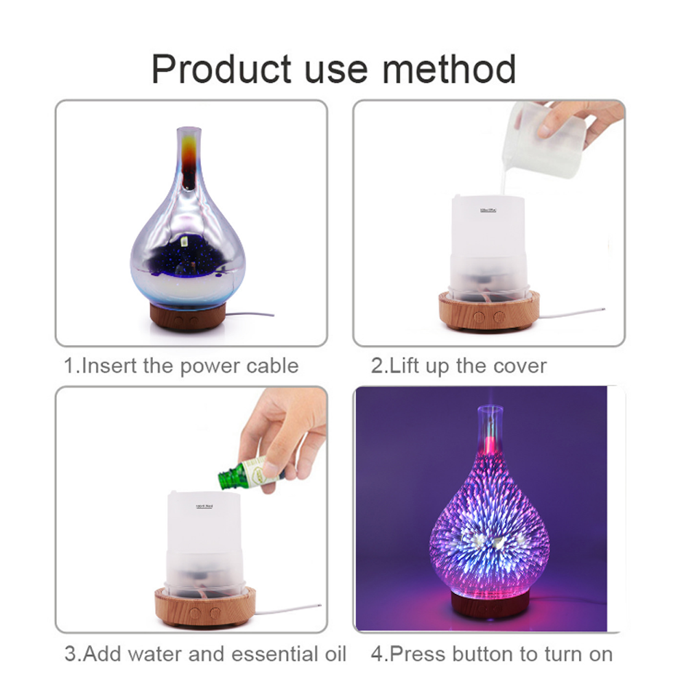 3D Glass Aromatherapy Ultrasonic Diffuser