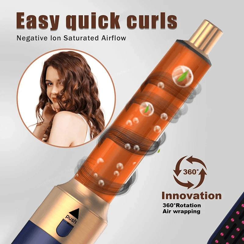Professional Air Hair Styler, Low Noise, Fast Drying, Voluminous Curls & Straightening