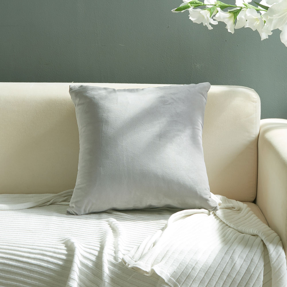 Soft Velvet Gray Cushion Cover, Skin-Friendly Pillowcase for Modern Sofa, Living Room Decoration Throw Pillow Cover, Fun