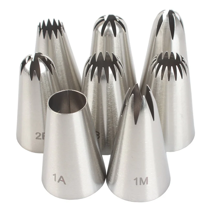 Set of  Stainless Steel Piping Nozzles Cake Decorating Tips for Icing & Cream