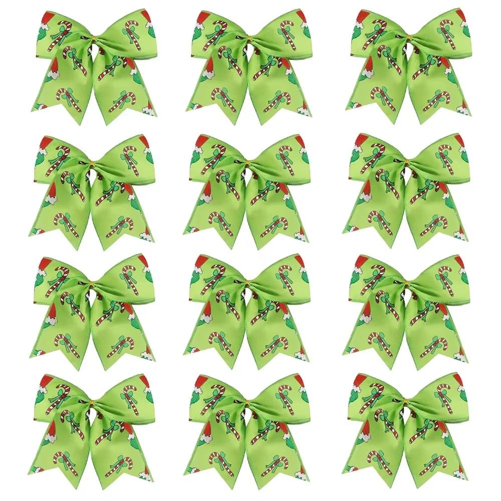 12pcs Christmas Bow Decorations for Tree Wreath and Gift Wrapping Festive Holiday Decor Set