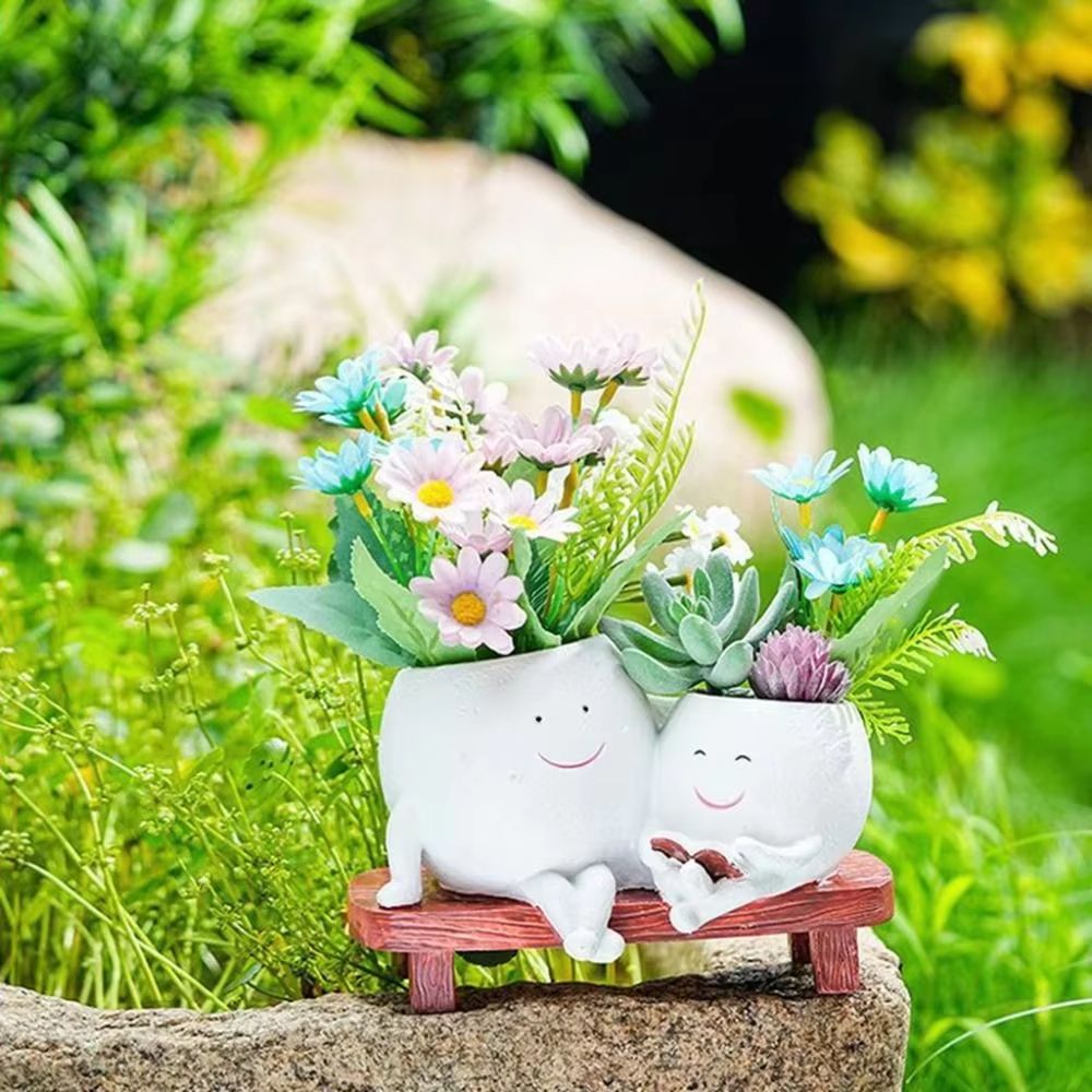 Smiley Rocking Chair Succulent Planter Pot for Indoor Outdoor Garden Decor