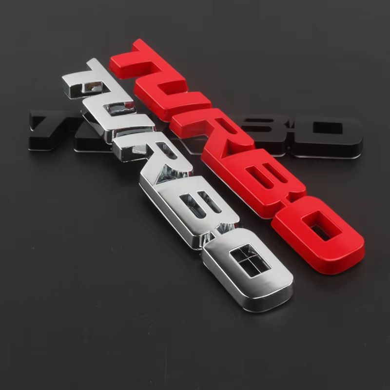 Metal 3D Turbocharged Car Badge Sticker, Universal Car Modification Emblem