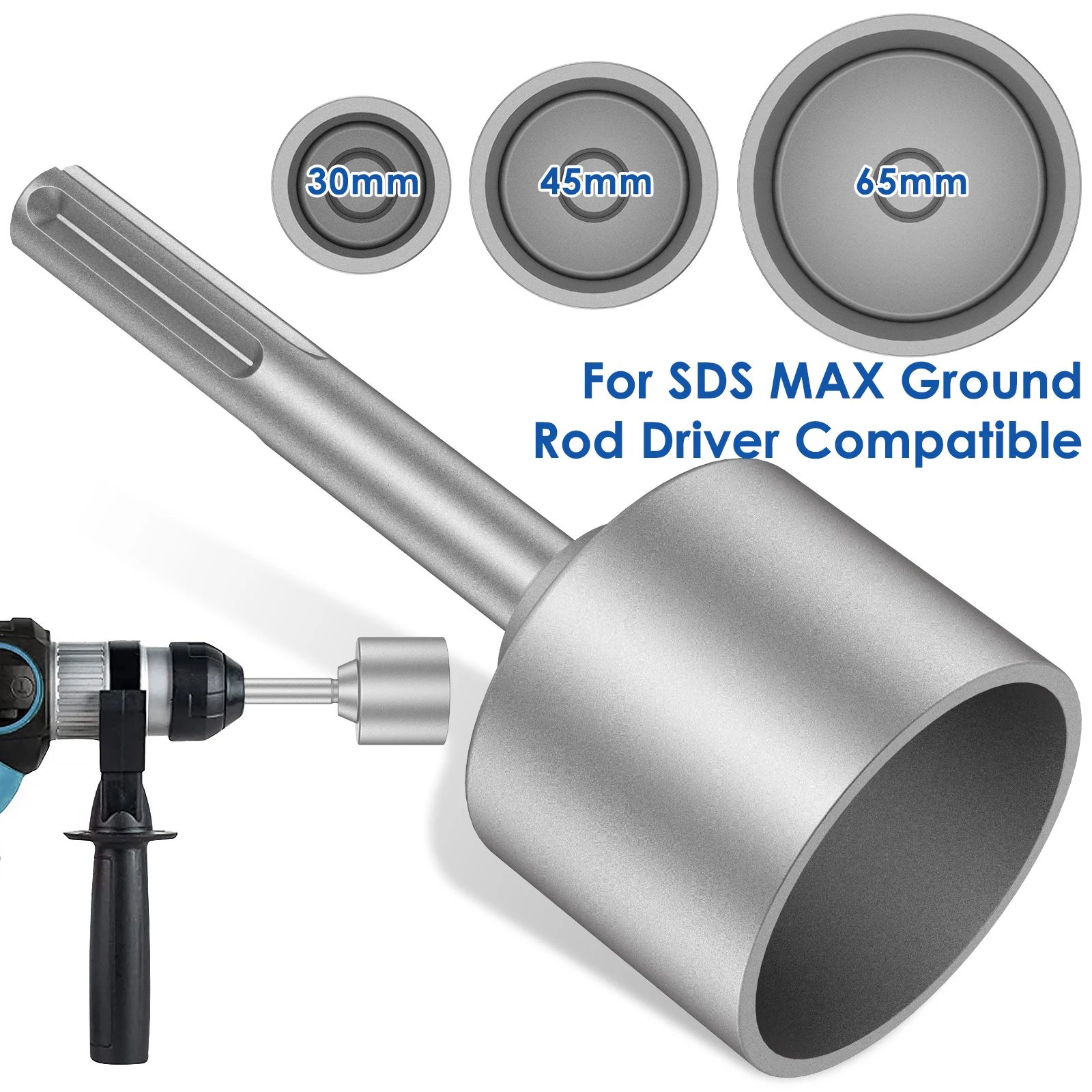SDS Max Ground Rod Driver 30 45 65mm Heavy Duty Drill Socket