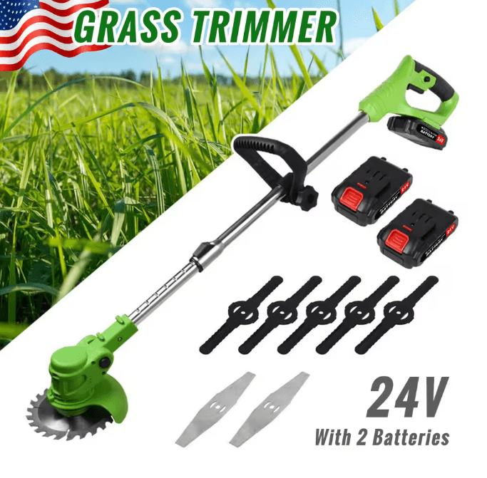 Cordless Weed Trimmer 2 In 1 Electric Grass Trimmer Brushless Lawn Cutter