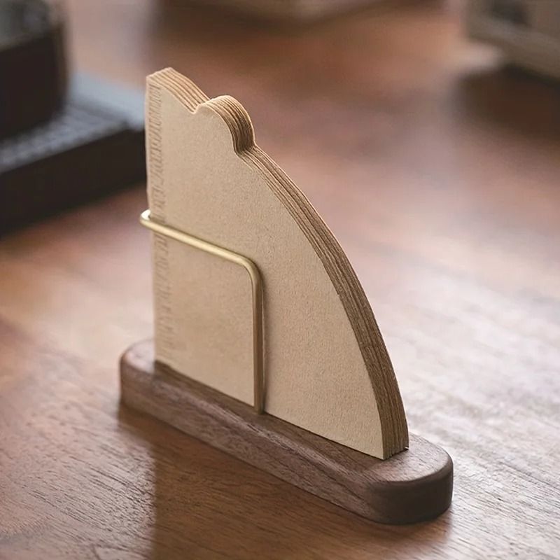 Walnut & Brass Coffee Filter Holder – Premium V60 Paper Storage Stand