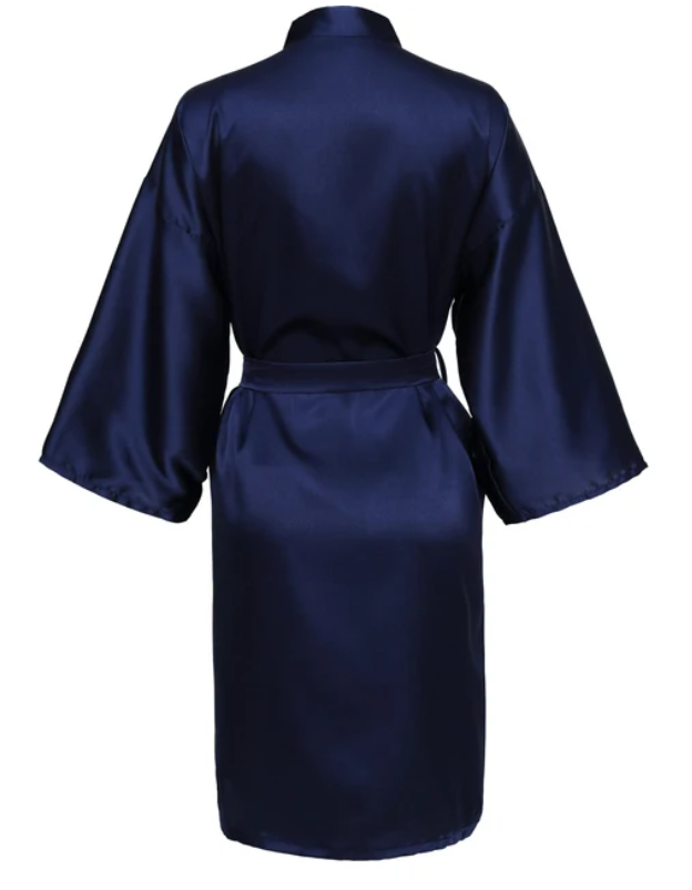 Satin Pajamas Bridesmaid Bathrobe, Wedding Party Team Bride Robe Without Letters, Plain Satin Pajamas Robe