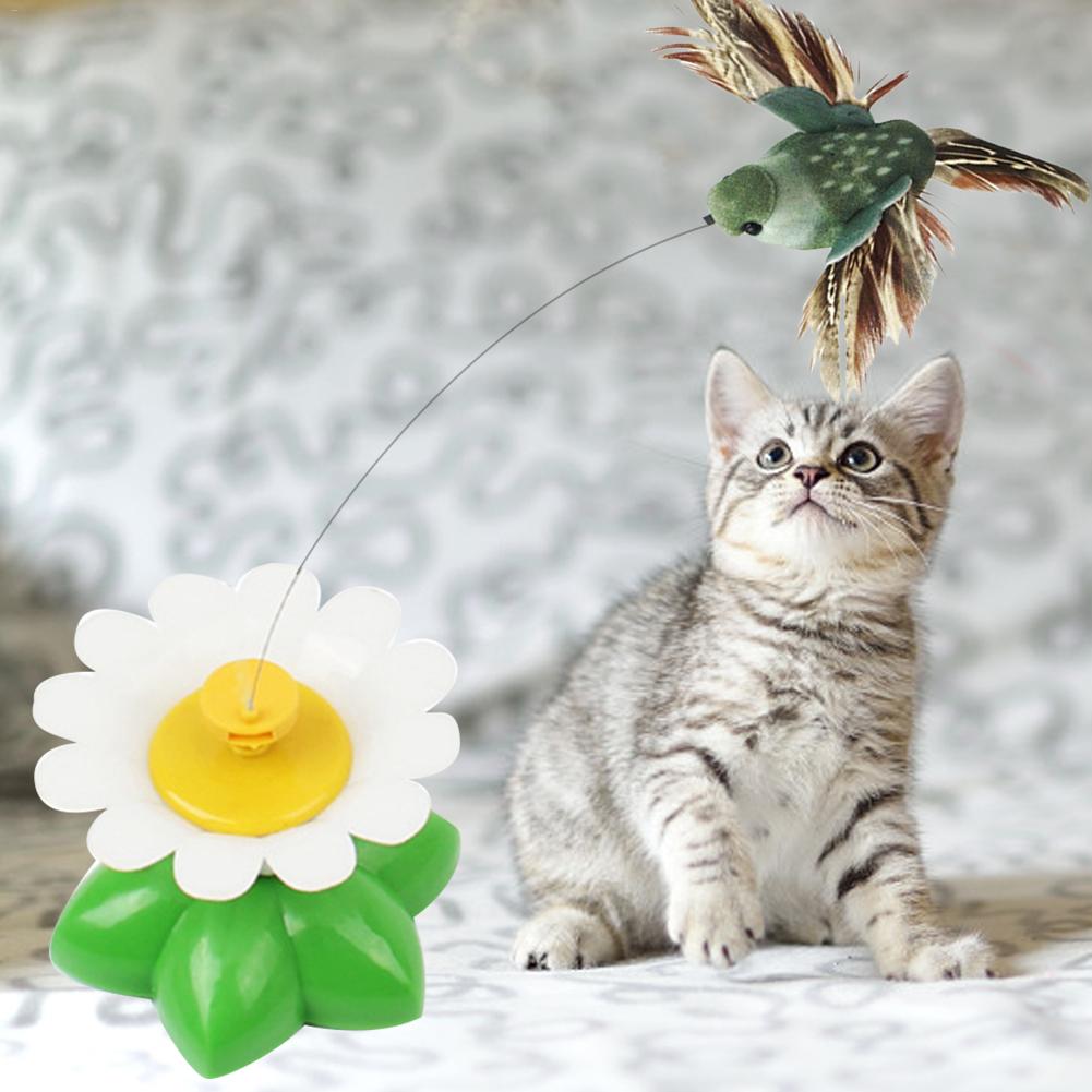 Electric Rotating Butterfly Bird Cat Toy: Fun Pet Seat Scratch & Intelligence Training