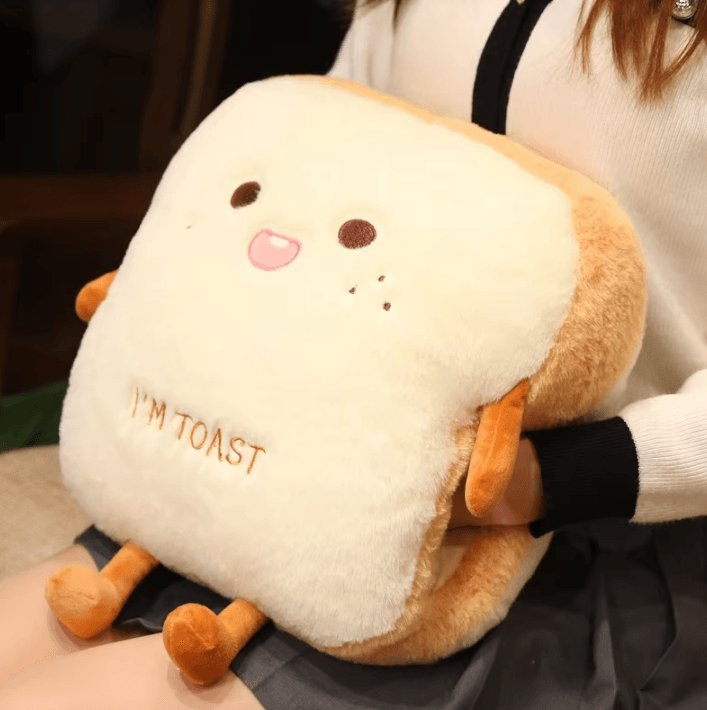 14-Inch Plush Bread Pillow – Soft Toast Simulation Food Doll Cushion & Cute Kids Toy Gift