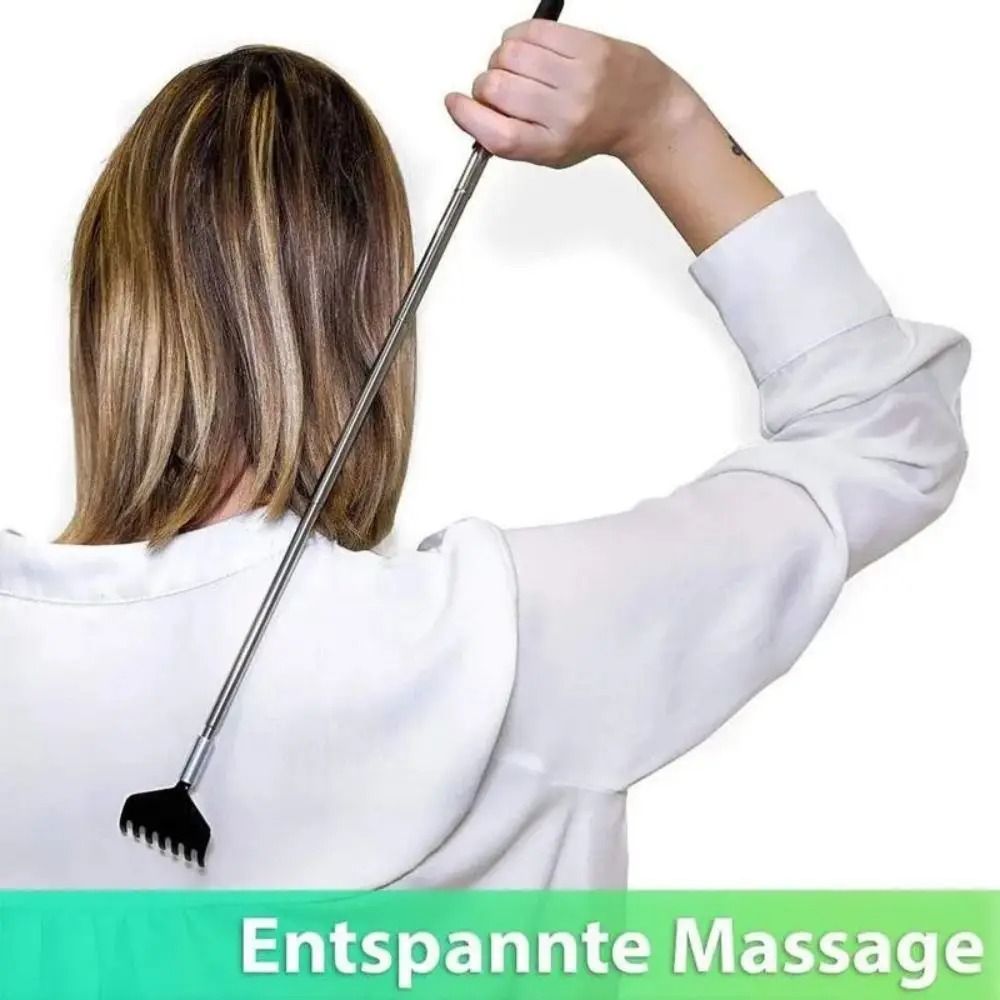 Telescopic Stainless Steel Back Scratcher Massager with Carry Bag