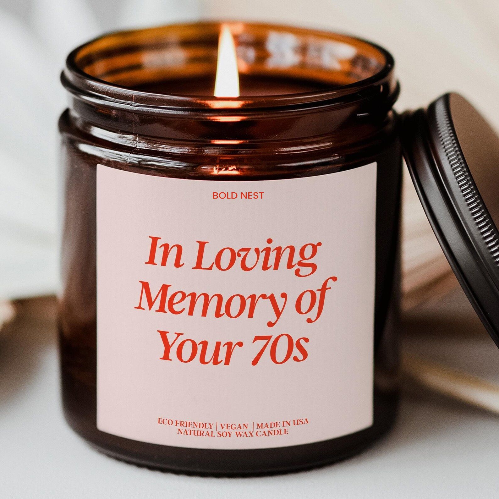 Turning 80th Birthday Candle – In Loving Memory of Your 70s Milestone Gift for Women, Personalized Eightieth Birthday