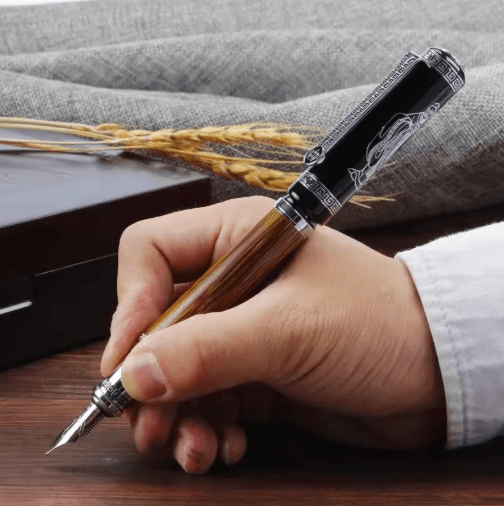 Duke Confucius Bamboo Calligraphy Fountain Pen – Classic Bent Nib Fountain Pen 1.2mm