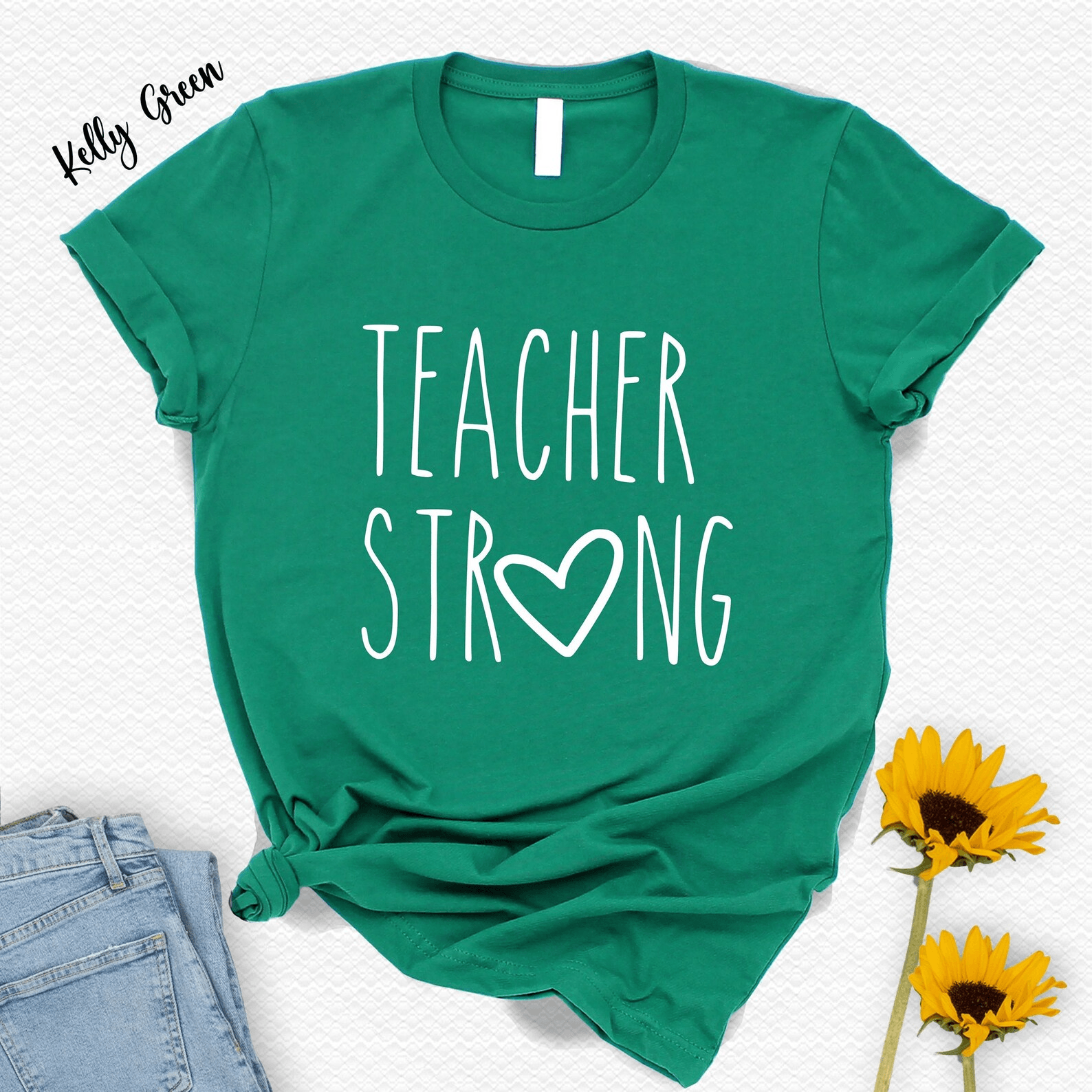Teacher Strong Shirt Inspirational Back to School Teacher Appreciation Gift Tee