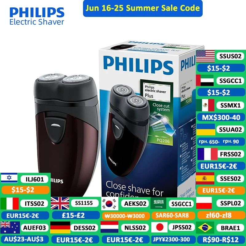 Philips PQ206 Electric Shaver with Floating Double Blades